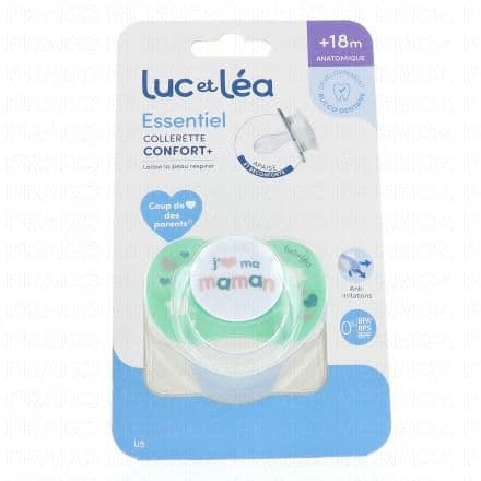 LUC ET LEA Essentiel collerette confort+ - Sucette +18 mois j'aime ma maman